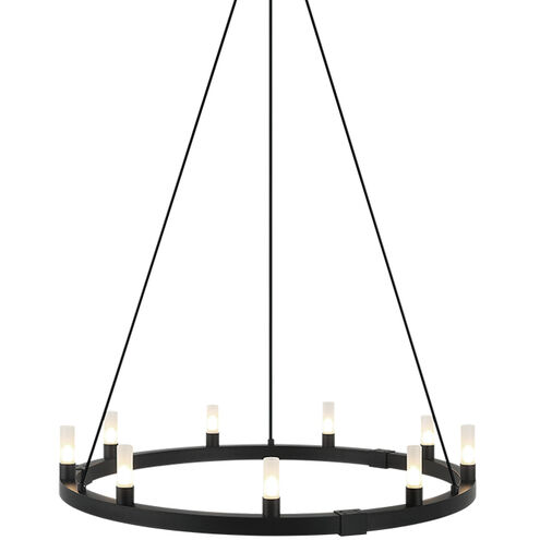 Cascadian 9 Light 30 inch Matte Black Chandelier Ceiling Light