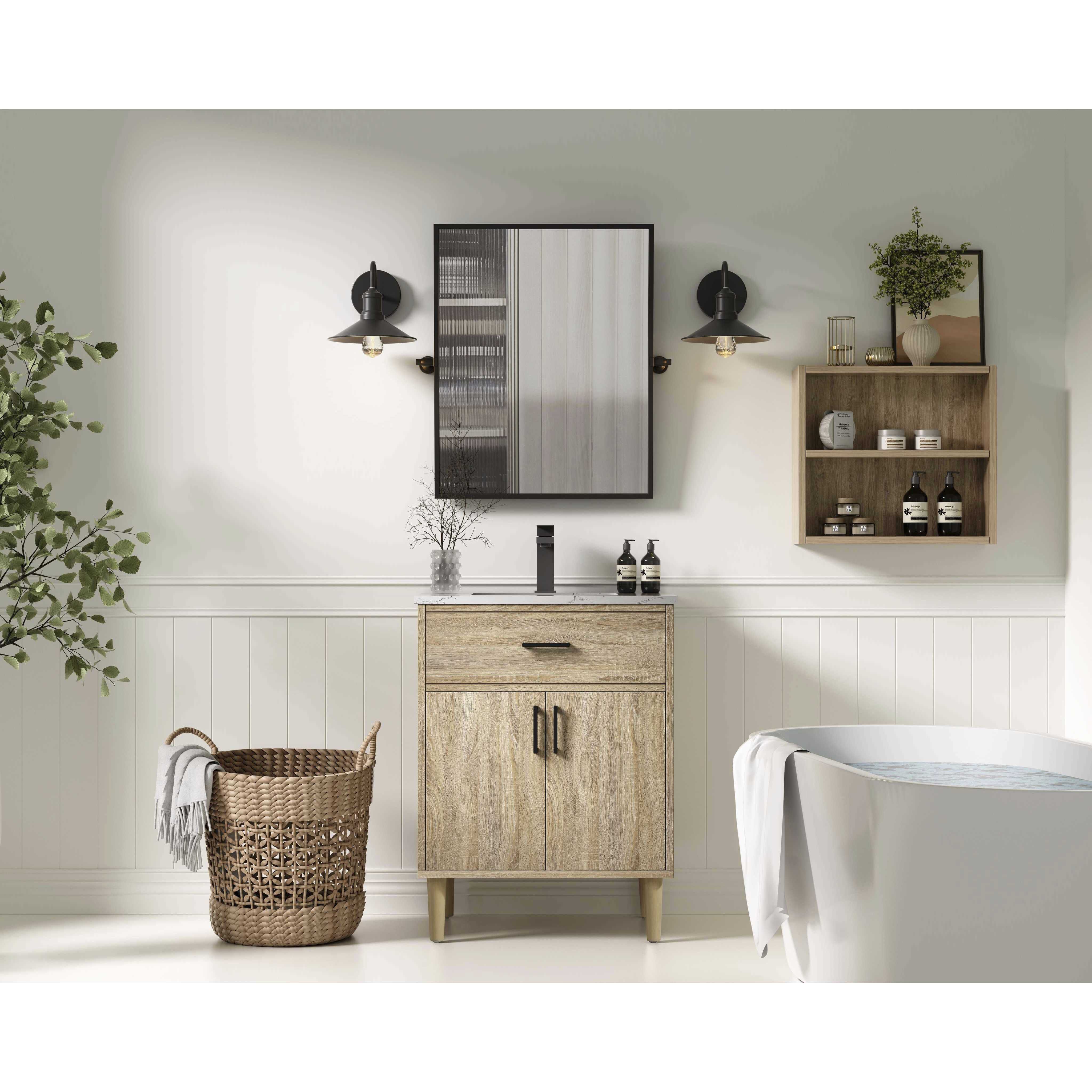 Chandler 24 X 34 inch Mango Wood Bathroom Vanity Cabinet