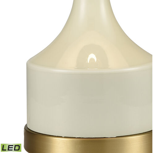 Small but Strong 21 inch 60.00 watt Cream with Aged Brass Table Lamp Portable Light