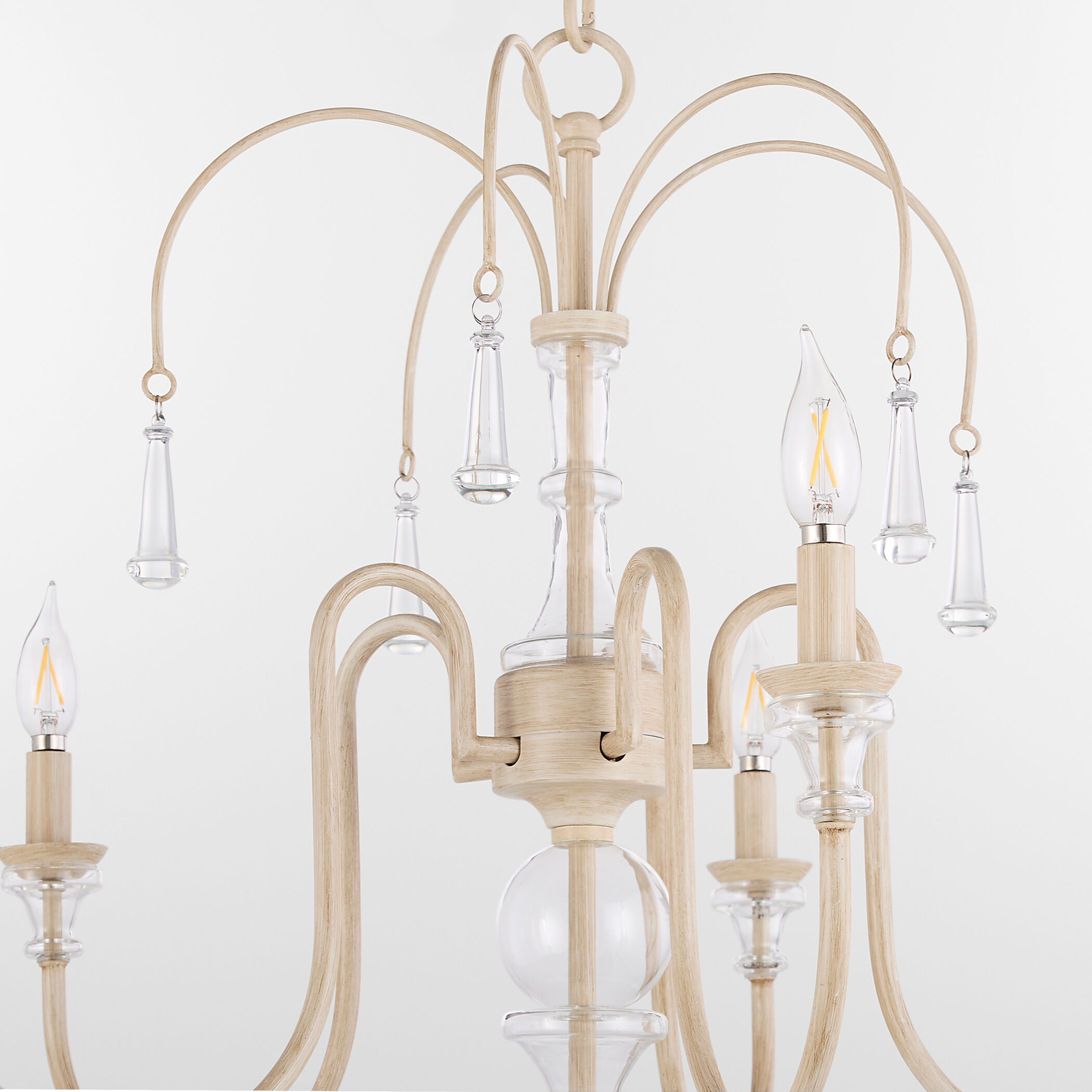 Clasica 5 Light 27 inch Washed Oak Chandelier Ceiling Light