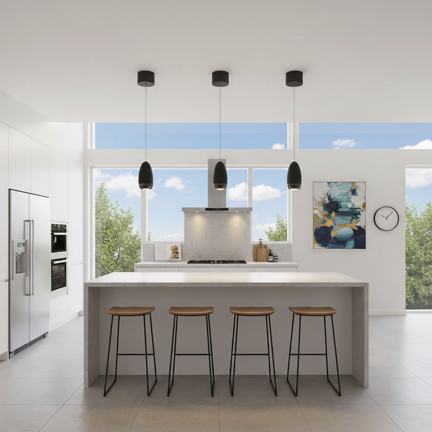 Royal Pearl LED 13.2 inch Black Pendant Ceiling Light