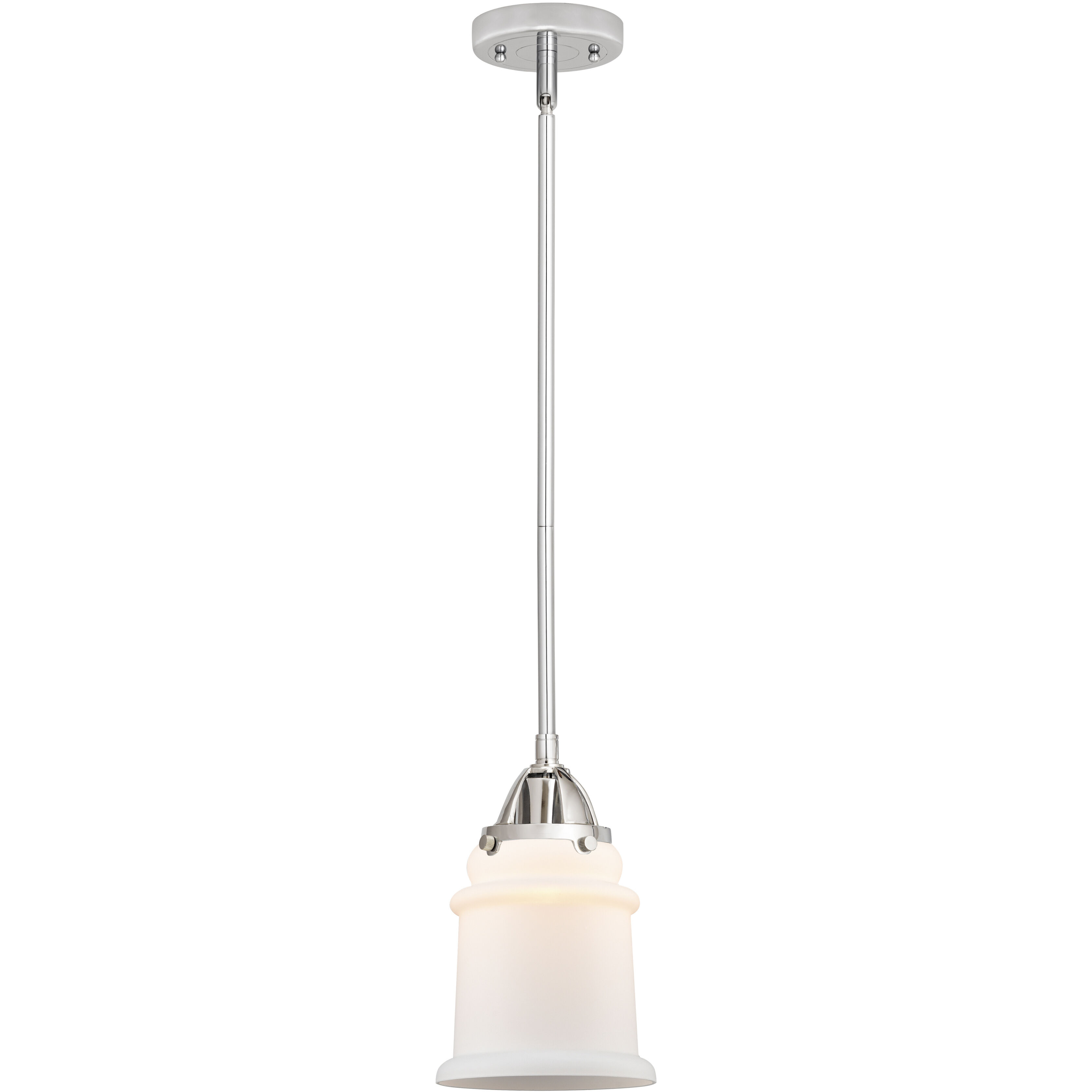 Nouveau 2 Canton 1 Light 6 inch Polished Chrome Mini Pendant Ceiling Light in Incandescent, Matte White