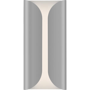 Folds LED 14 inch Textured Gray Indoor-Outdoor Sconce, Inside-Out