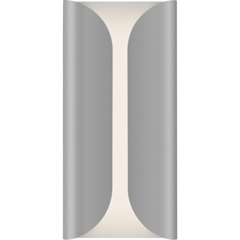 Folds LED 14 inch Textured Gray Indoor-Outdoor Sconce, Inside-Out