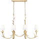 Aslin 6 Light 44 inch Gold Leaf Linear Chandelier Ceiling Light
