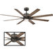 Renegade 66 inch Oil Rubbed Bronze and Barn Wood with Barn Wood Blades Downrod Ceiling Fan in 3000K, Oil Rubbed Bronze Barn Wood, Smart Ceiling Fan