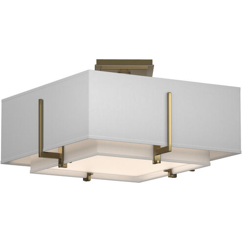 Exos 2 Light 16.6 inch Modern Brass Semi-Flush Ceiling Light in Natural Anna, Small