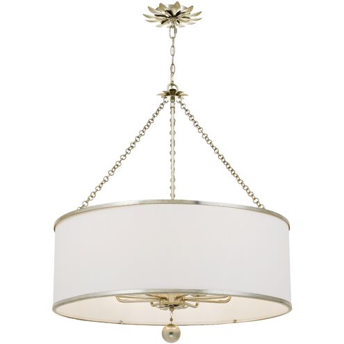 Broche 8 Light 29 inch Antique Silver Chandelier Ceiling Light