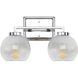 Yep Elliott Vanity Wall Light in Chrome, Clear Glass