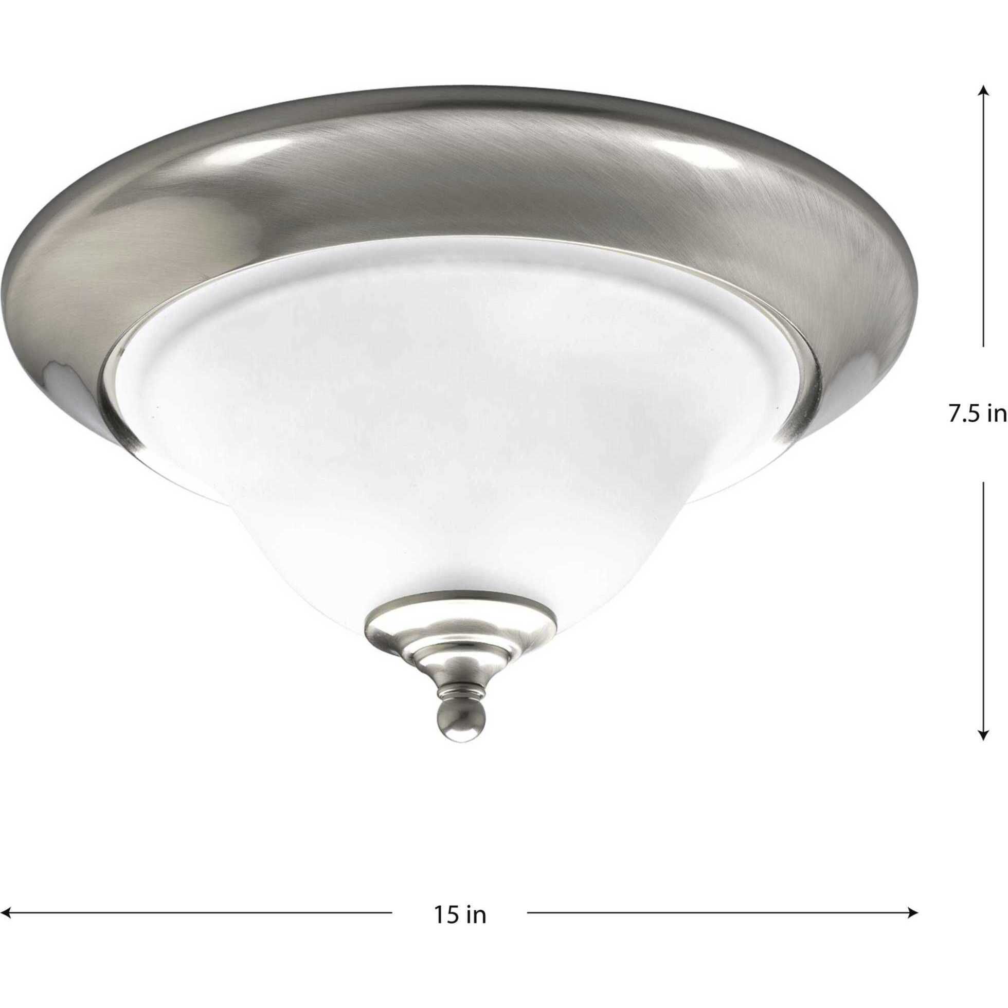 Trinity 2 Light 15 inch Brushed Nickel Flush Mount Ceiling Light