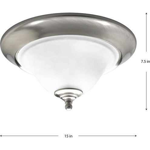 Trinity 2 Light 15 inch Brushed Nickel Flush Mount Ceiling Light