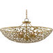 Confetti 5 Light 30 inch Hand Rubbed Gold Leaf Bowl Chandelier Ceiling Light