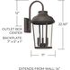 Dunbar 3 Light 23 inch Oiled Bronze Outdoor Wall Lantern
