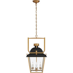 Chapman & Myers Coventry 4 Light 14 inch Matte Black and Antique-Burnished Brass Lantern Pendant Ceiling Light, Small