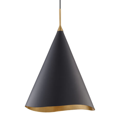 Martini 1 Light 18 inch Gold Leaf / Black Pendant Ceiling Light