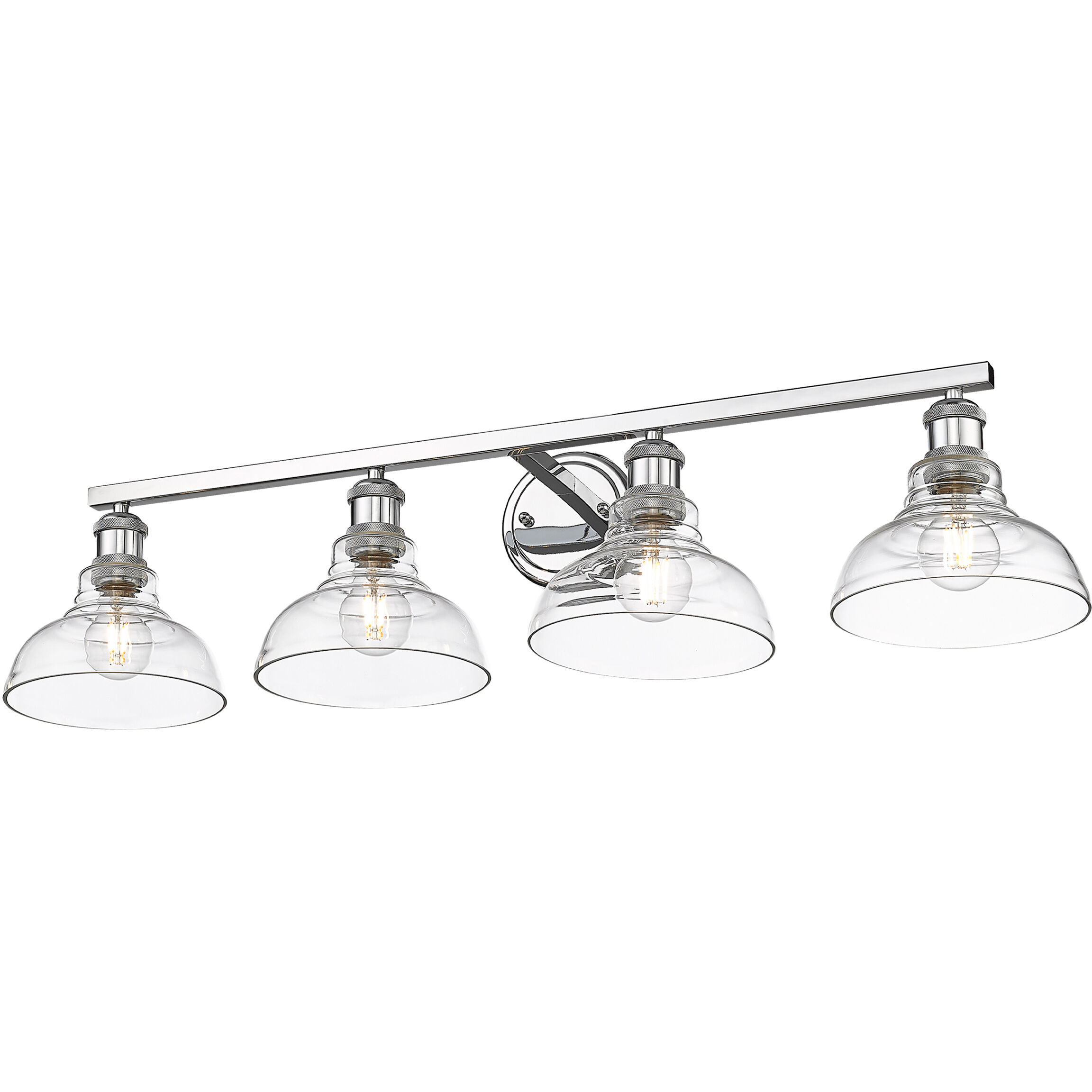 Yep Carver Vanity Wall Light in Chrome, Clear Glass