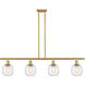 Ballston Belfast 4 Light 48 inch Satin Gold Island Light Ceiling Light