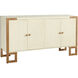 Cameron Antique Cream White and Antique Brushed Gold Cabinet