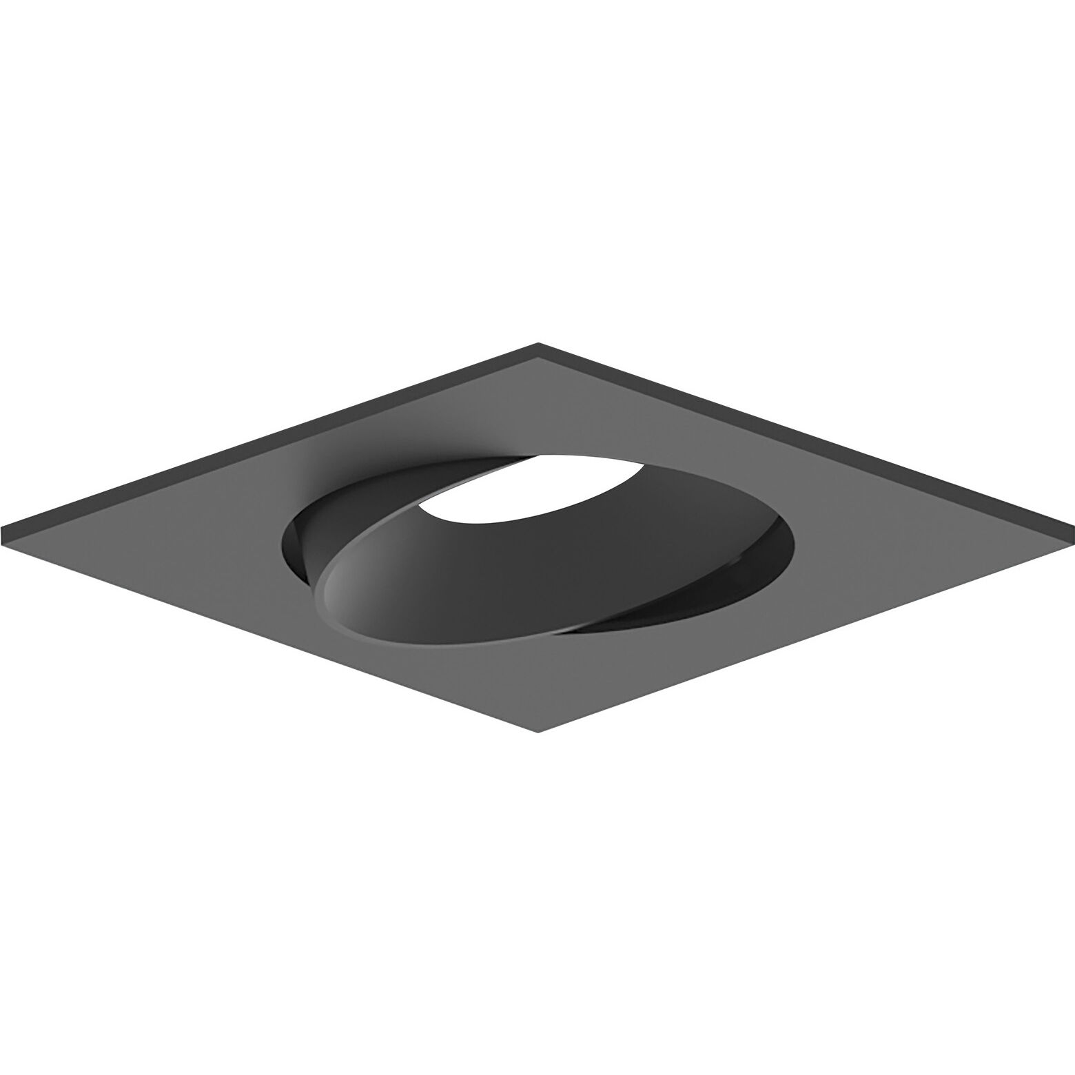 Pearl Black Reflector / Black Flange LED Square Adjustable Cone Retrofit in Comfort Dim (3000K-2000K), 4" Retrofit