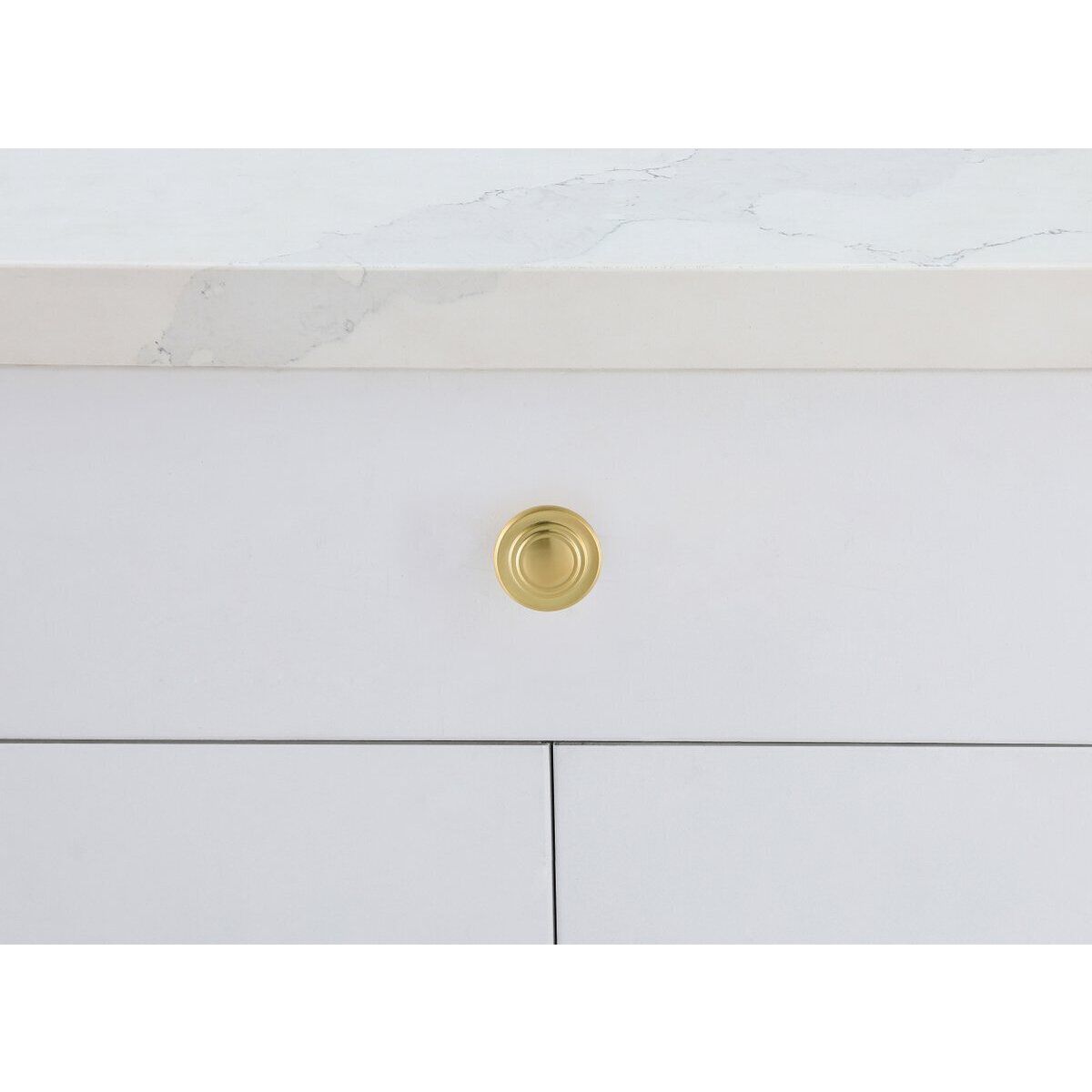 Minu Brushed Gold Hardware Cabinet Knob in Burnished Brass, Set of 10