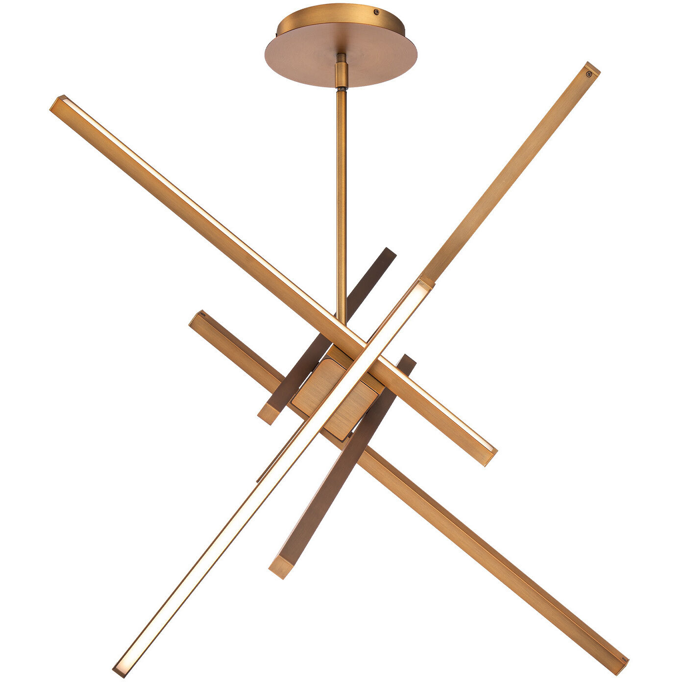 Parallax LED 28.75 inch Aged Brass Pendant Ceiling Light, dweLED