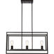 Voir 3 Light 30 inch Black Linear Pendant Ceiling Light 