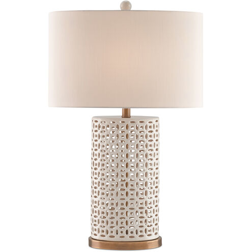 Bellemeade 29 inch 150 watt Ivory/Antique Brass Table Lamp Portable Light