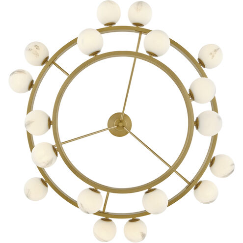 Selene LED 48 inch Lacquered Brass Chandelier Ceiling Light in Swirled, Multi Tier
