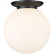 Beacon 1 Light 15.75 inch Matte Black Flush Mount Ceiling Light