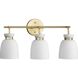 Lexie 3 Light 22 inch Brushed Gold Bathroom Vanity Light Wall Light