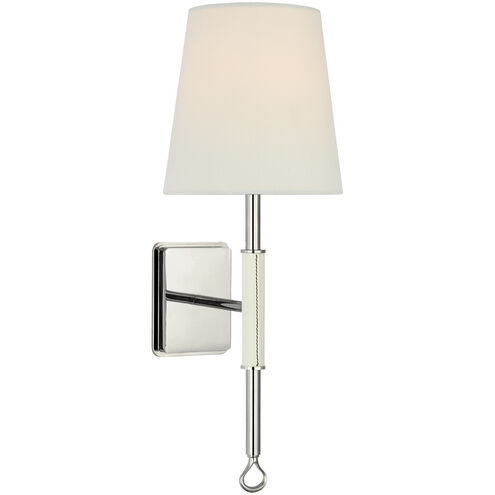 Amber Lewis Griffin LED 5.75 inch Polished Nickel and Parchment Leather Sconce Wall Light