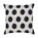 Ikat Dots 18 X 18 inch Cream and Dark Blue Throw Pillow