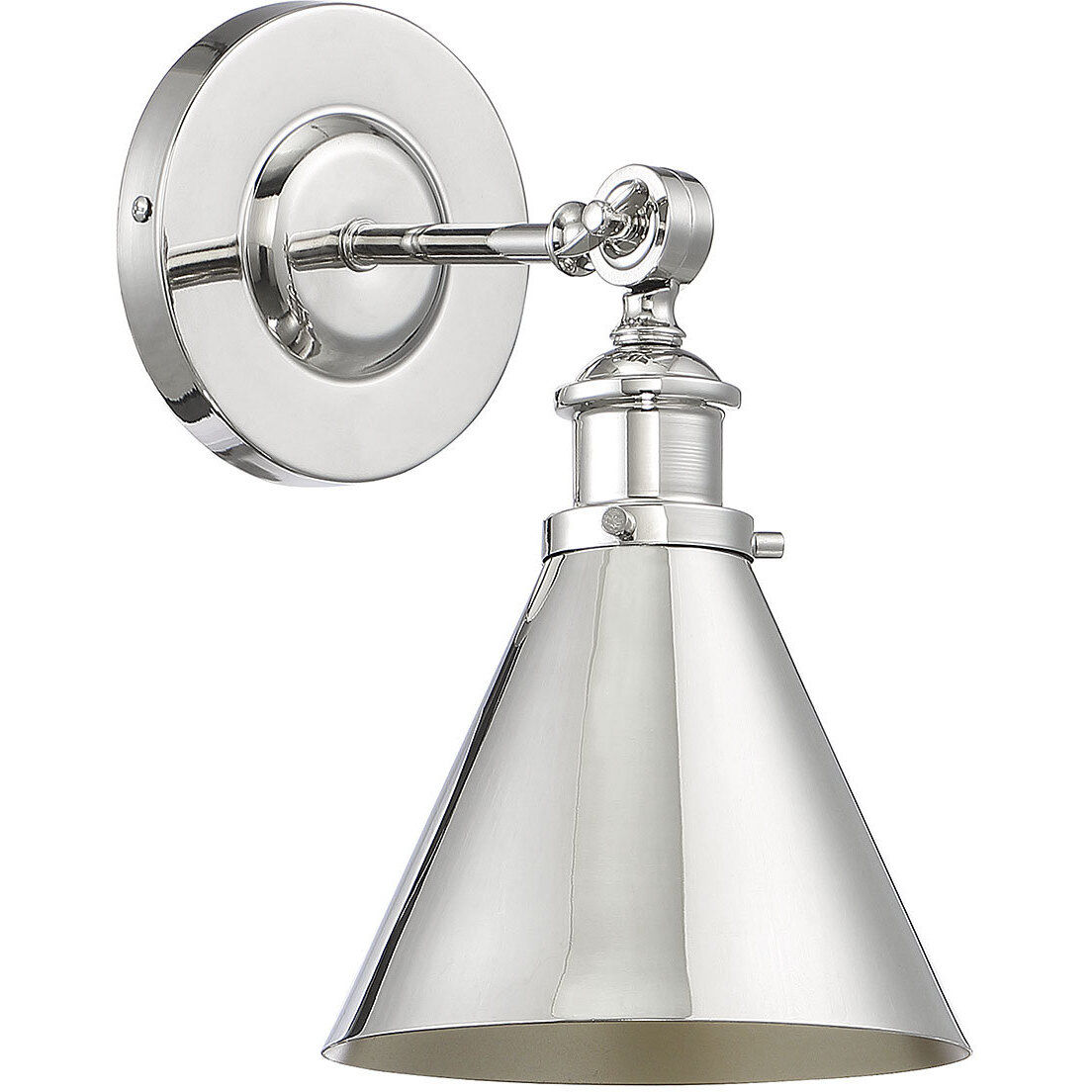 Glenn 9 inch 60.00 watt Polished Nickel Adjustable Wall Sconce Wall Light, Essentials