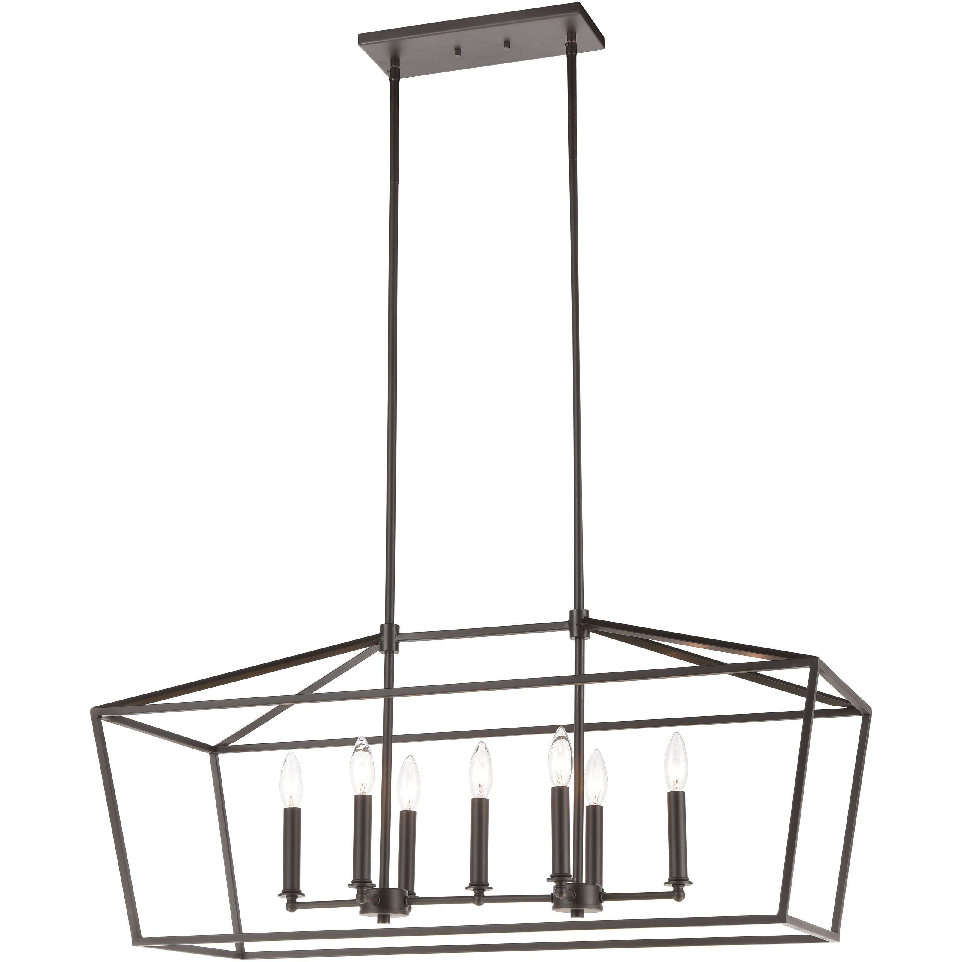 Fairfax 7 Light 36 inch Oil Rubbed Bronze Linear Chandelier Ceiling Light