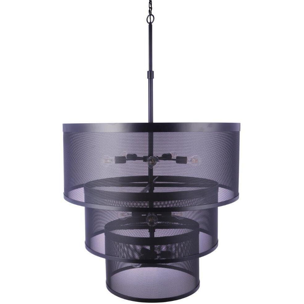 Mesh 12 Light 36 inch Flat Black Pendant Ceiling Light