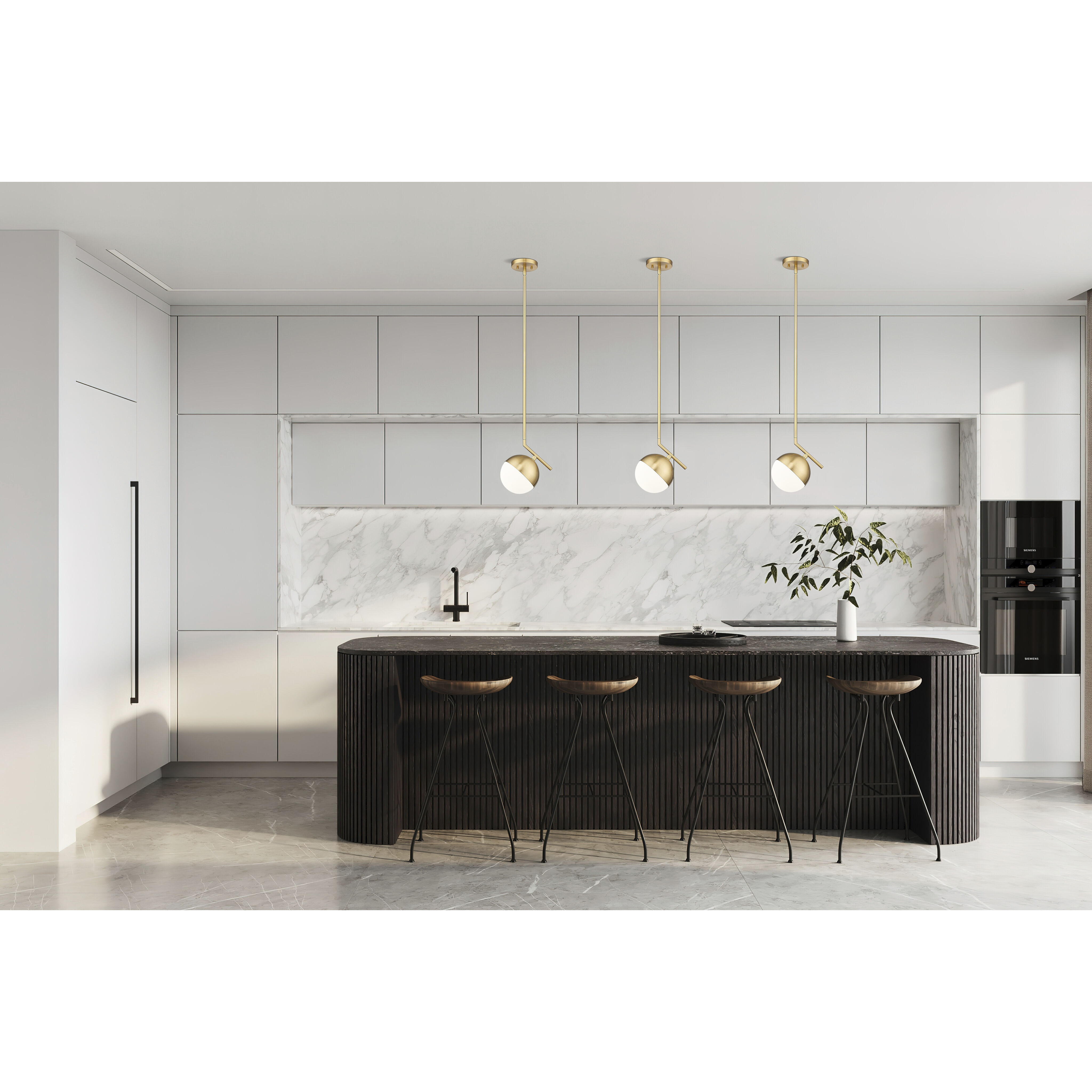 Realm Sphere 1 Light 8.5 inch Modern Gold Pendant Ceiling Light