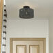 Weavington 1 Light 12 inch Black Semi Flush Mount Ceiling Light, Medium