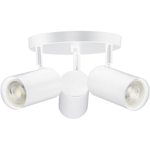 Taylor 3 Light 120 Matte White Track Light Ceiling Light, Fixed Arm