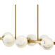 Selene LED 55 inch Lacquered Brass Chandelier Ceiling Light in Swirled, Linear & Oval