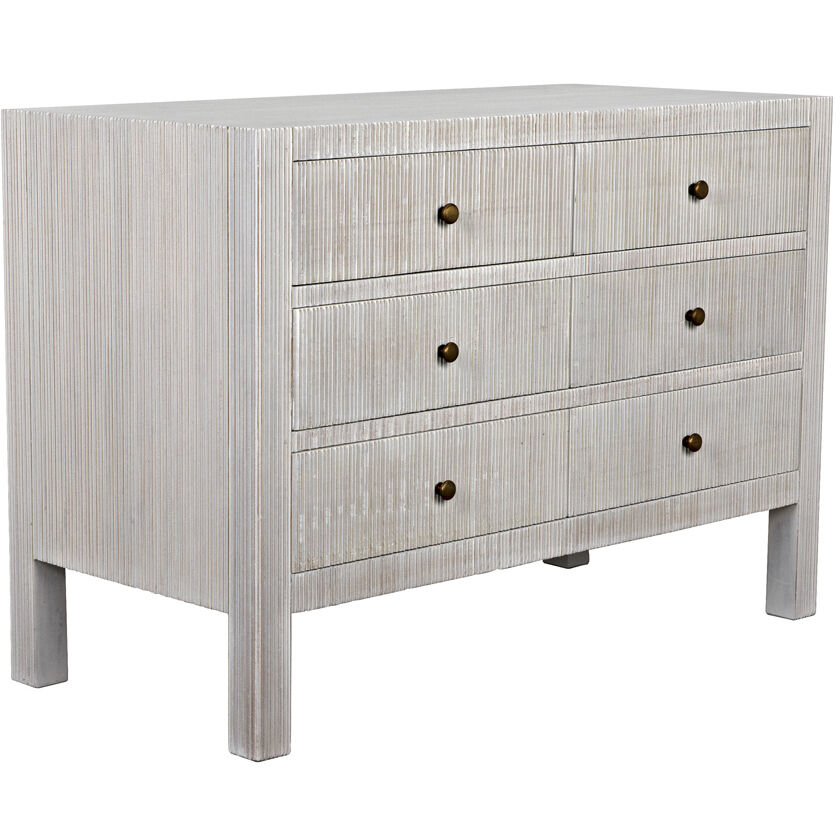 Conrad White Wash Dresser, 6 Drawer