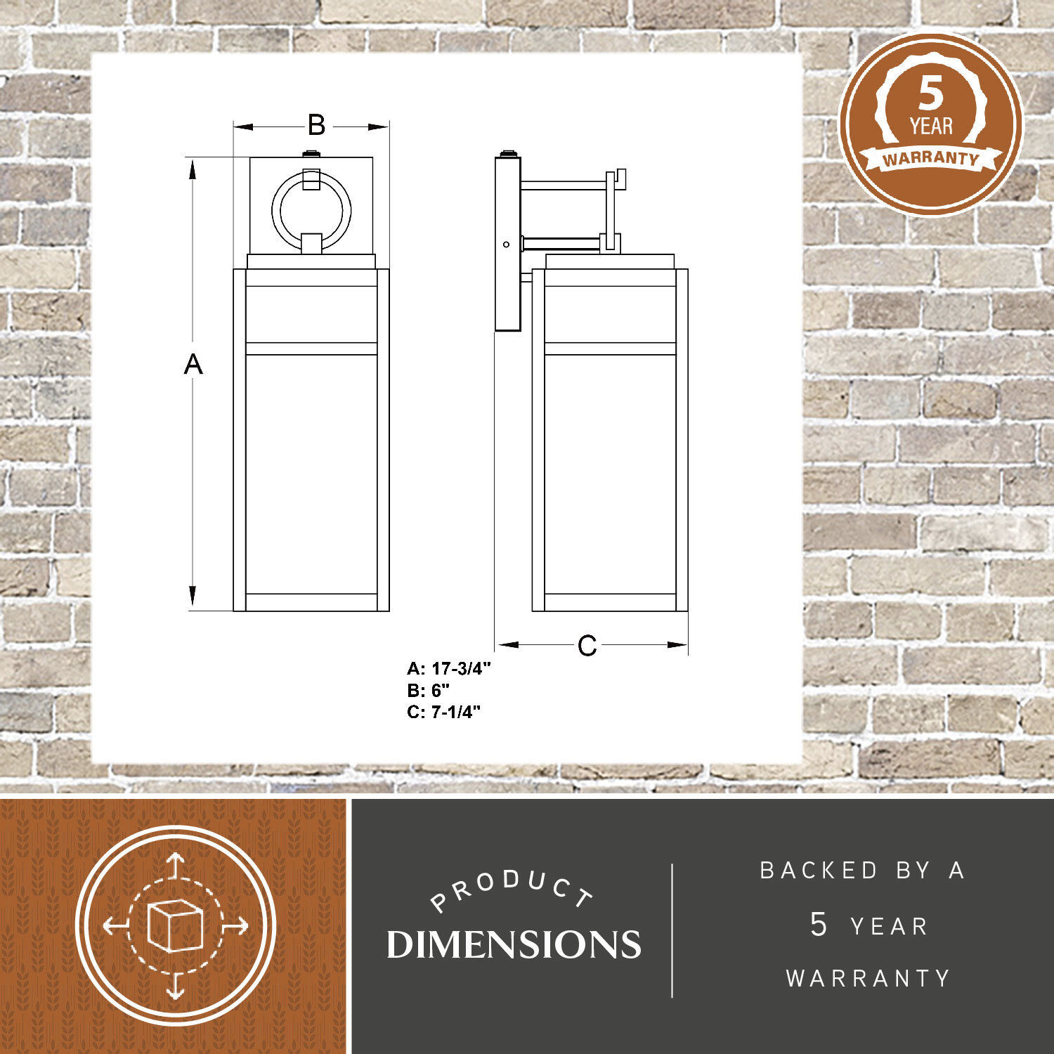 Hubbard LED 17.75 inch Textured Black Outdoor Wall