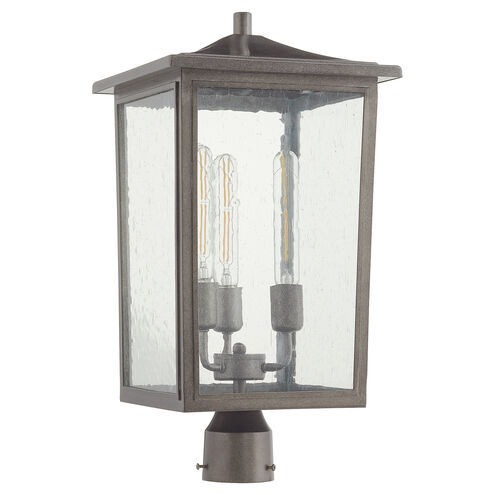 Riverside 3 Light 21.5 inch Weathered Zinc Outdoor Post Lantern