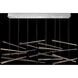 Elevate LED 62 inch Silver Pendant Ceiling Light in Silver Leaf, Meteorite Spires Studio Glass