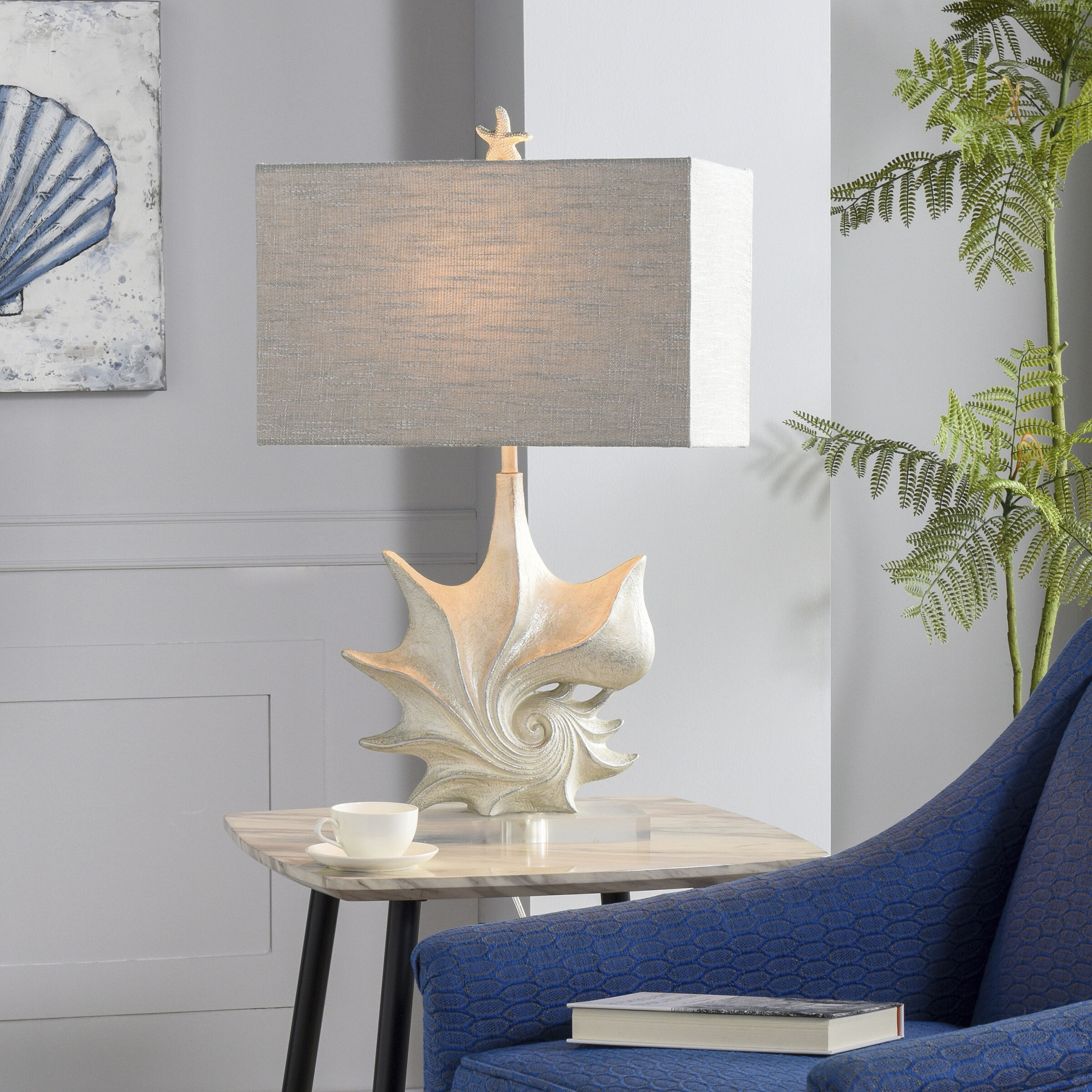 Anartia 29.5 inch 100 watt Cream and Silver Table Lamp Portable Light