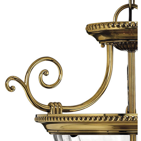 Cambridge LED 21 inch Burnished Brass Indoor Foyer Pendant Ceiling Light, Convertible to Semi-Flush