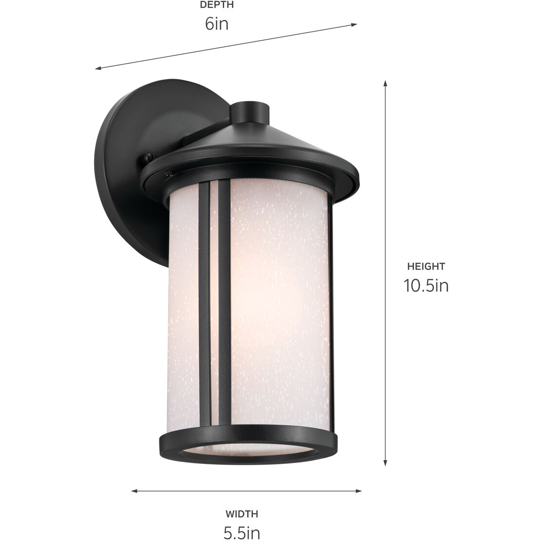 Lombard 1 Light 10.5 inch Black Outdoor Wall Sconce, Small