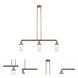 Franklin Restoration Dover 3 Light 37 inch Antique Copper Island Light Ceiling Light in Seedy Glass, Franklin Restoration