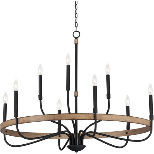 Franklin 9 Light 40 inch Driftwood/Black Chandelier Ceiling Light