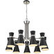 Soriano 9 Light 32 inch Matte Black and Brushed Nickel Chandelier Ceiling Light