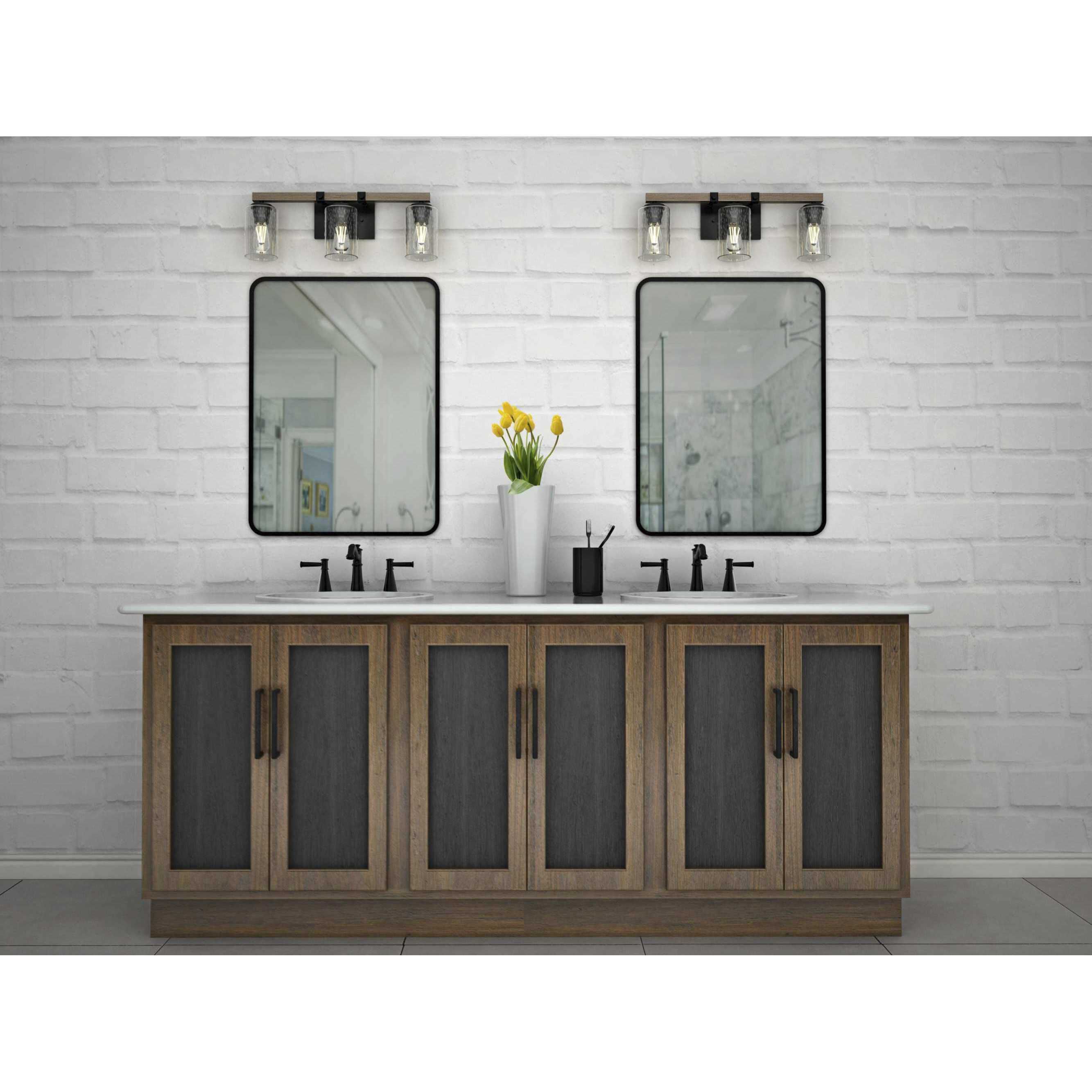 Barnes Mill 3 Light 24 inch Antique Bronze Bath Vanity Wall Light